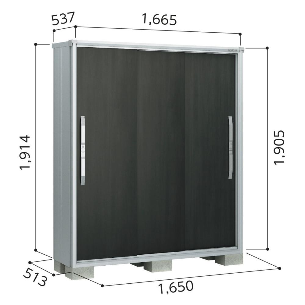 ヨド　エスモ　収納庫　ＥＳＦ　１６０５Ａ／グラファイトメタリック　約幅１．６５×奥行０．５２ｍ