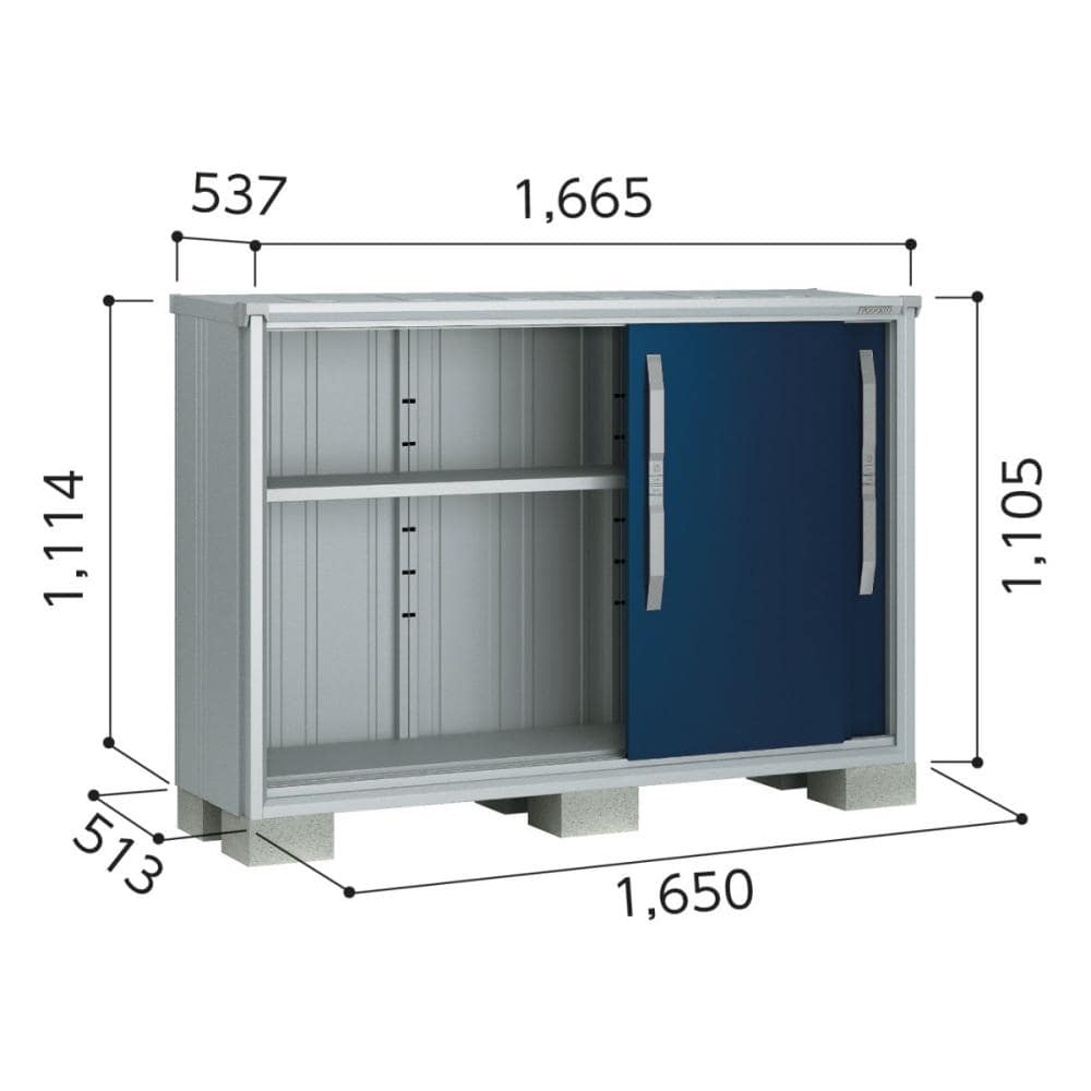 ヨド　エスモ　収納庫　ＥＳＦ　１６０５Ｙ／ウッディココア　約幅１．６５×奥行０．５２ｍ