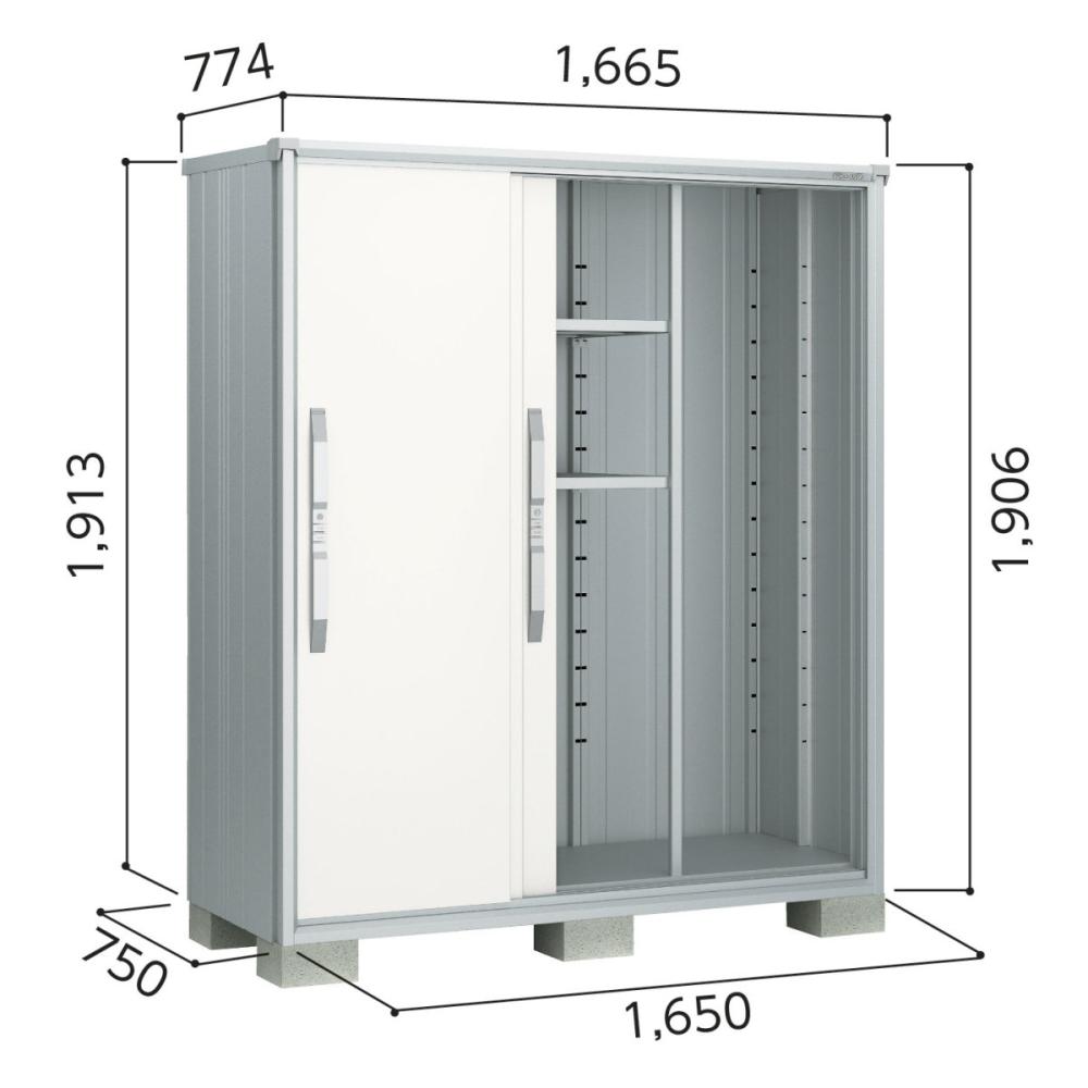 ヨド　エスモ　収納庫　ＥＳＦ　１６０７Ａ／グラファイトメタリック　約幅１．６５×奥行０．７５ｍ