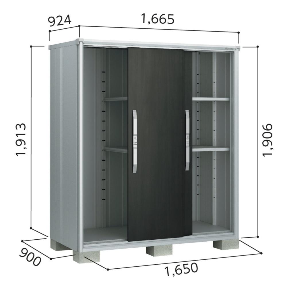 ヨド　エスモ　収納庫　ＥＳＦ　１６０９Ａ／グラファイトメタリック　約幅１．６５×奥行０．９ｍ