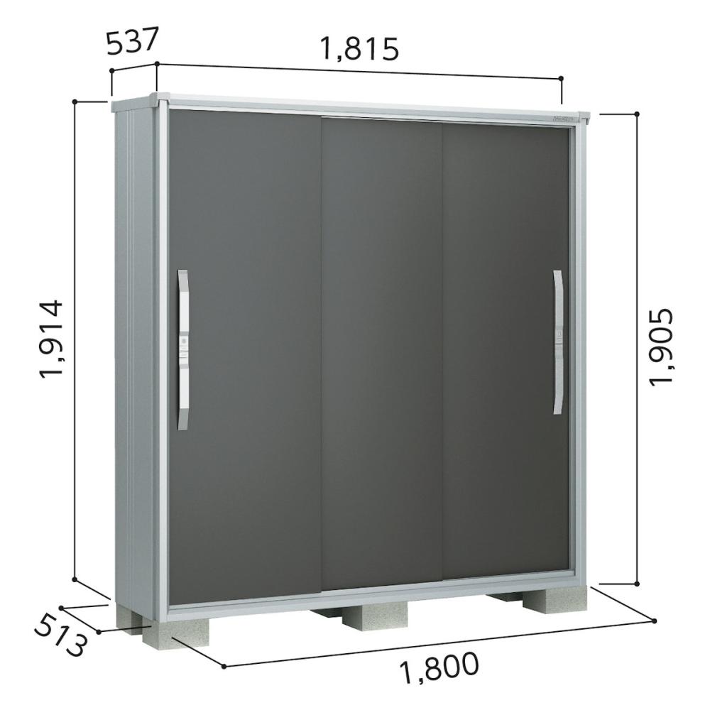 ヨド　エスモ　収納庫　ＥＳＦ　１８０５Ａ／グラファイトメタリック　約幅１．８×奥行０．５２ｍ