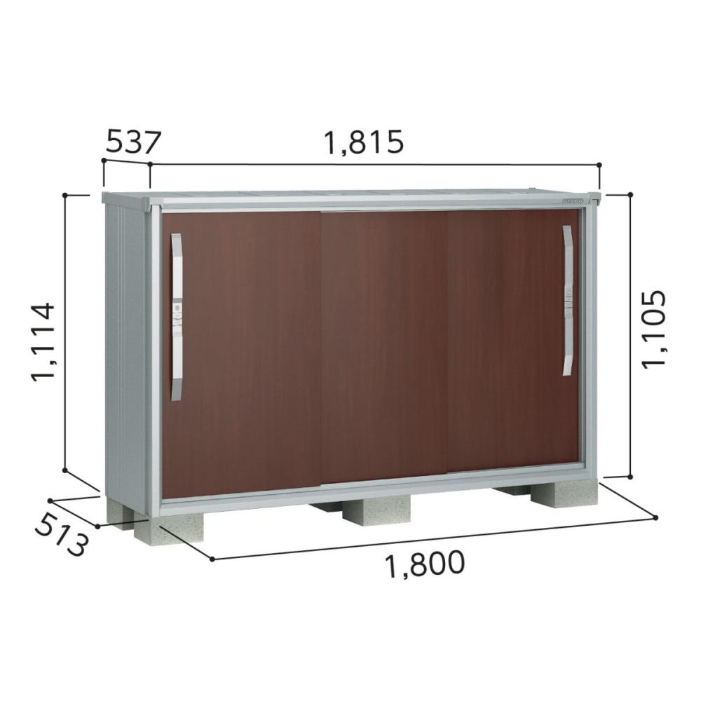 ヨド　エスモ　収納庫　ＥＳＦ　１８０５Ｙ／ウッディエボニー　約幅１．８×奥行０．５２ｍ