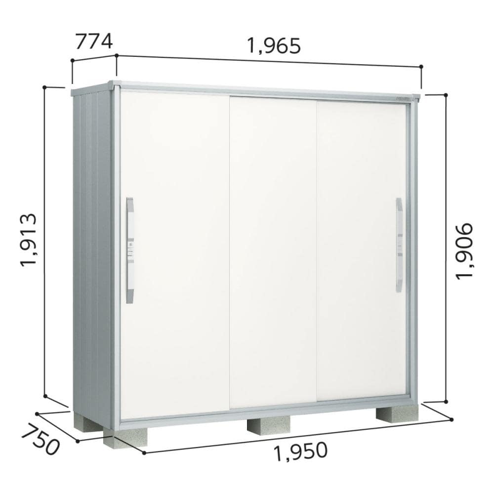 ヨド　エスモ　収納庫　ＥＳＦ　１９０７Ａ／グラファイトメタリック　約幅１．９５×奥行０．７５ｍ