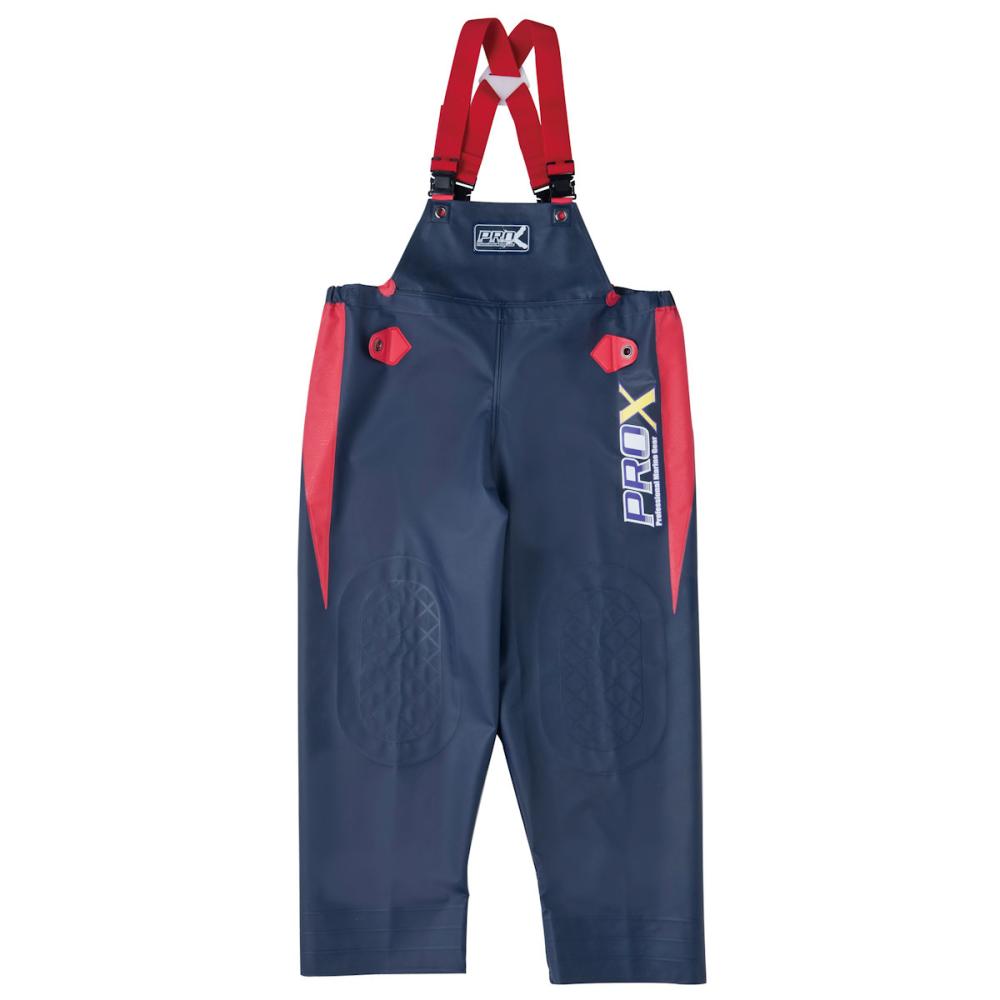 弘進ゴム 水産合羽 プロエックスアルファ 胸付ズボン ネイビー/レッド M