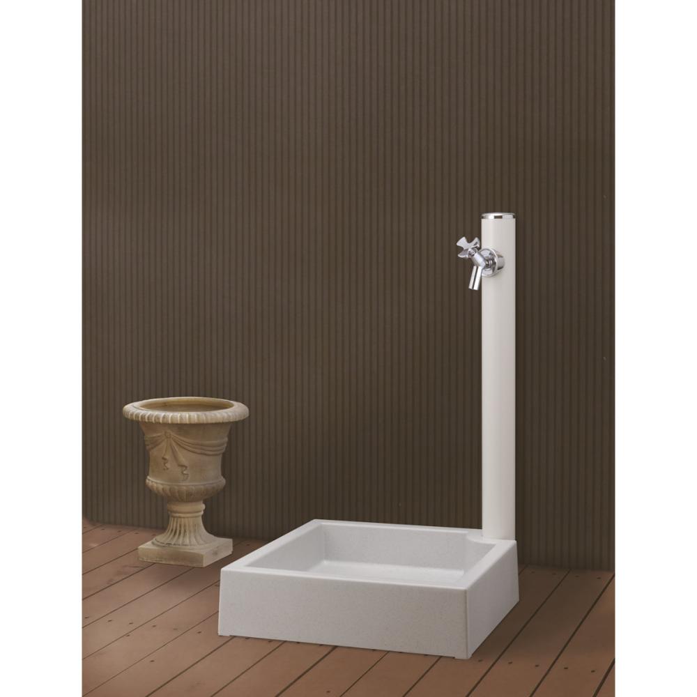 丸形アルミ　水栓柱　ＨＩ－１６×９６０　ホワイト　水協