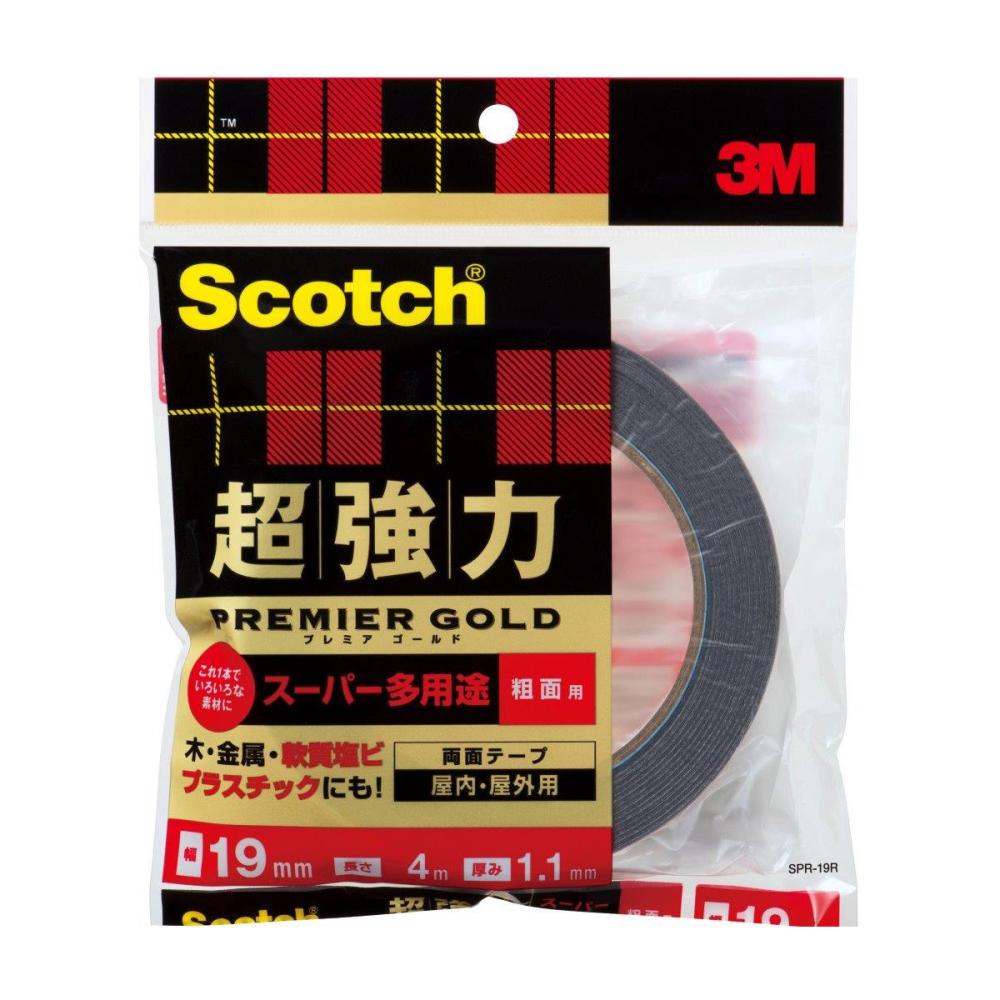 3M 超強力両面テープ プレミアゴールド 粗面用 SPR-19R