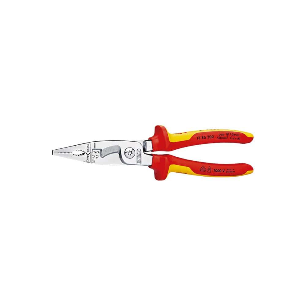 ＫＮＩＰＥＸ（クニペックス）　１０００Ｖ　絶縁エレクトロプライヤー　２００ｍｍ　１３８６－２００