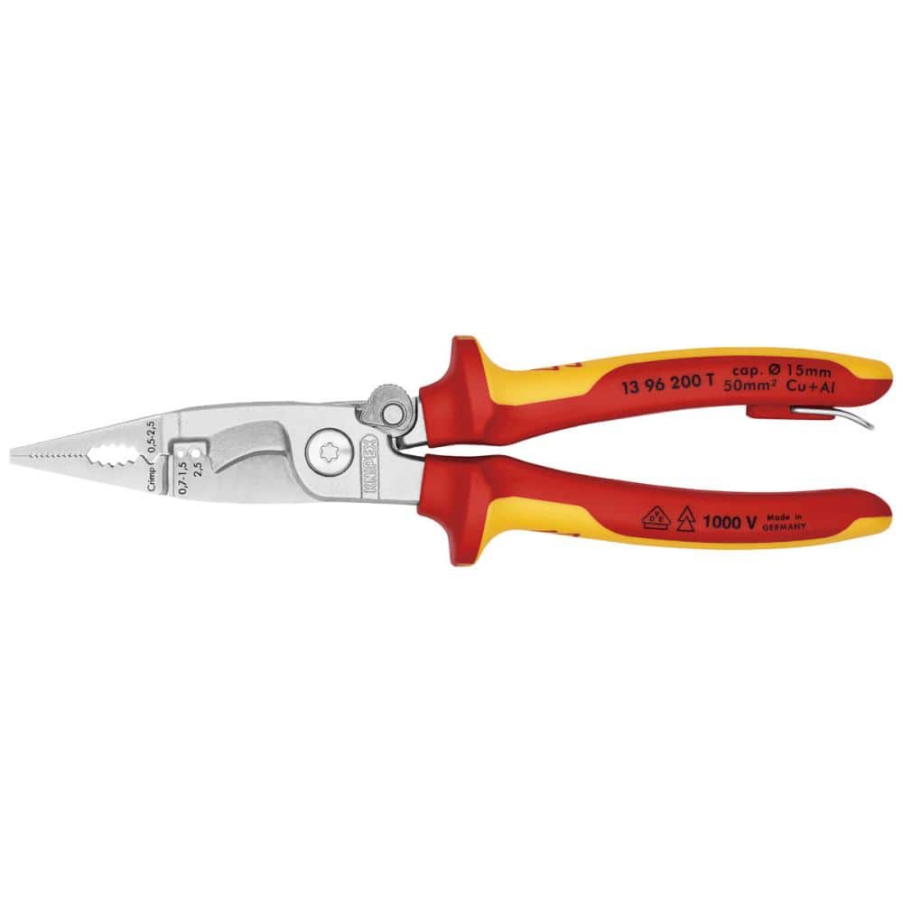 ＫＮＩＰＥＸ　１０００Ｖ　落下防止　絶縁エレクトロプライヤー　２００ｍｍ　１３９６－２００ＴＢＫ