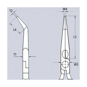 ＫＮＩＰＥＸ　１０００Ｖ　落下防止付　先端先曲４０絶縁ラジオペンチ２００ｍｍ　２６２６－２００ＴＢＫ