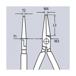 ＫＮＩＰＥＸ　１０００Ｖ　平口　絶縁ロングノーズプライヤー　１６０ｍｍ　３０１６－１６０