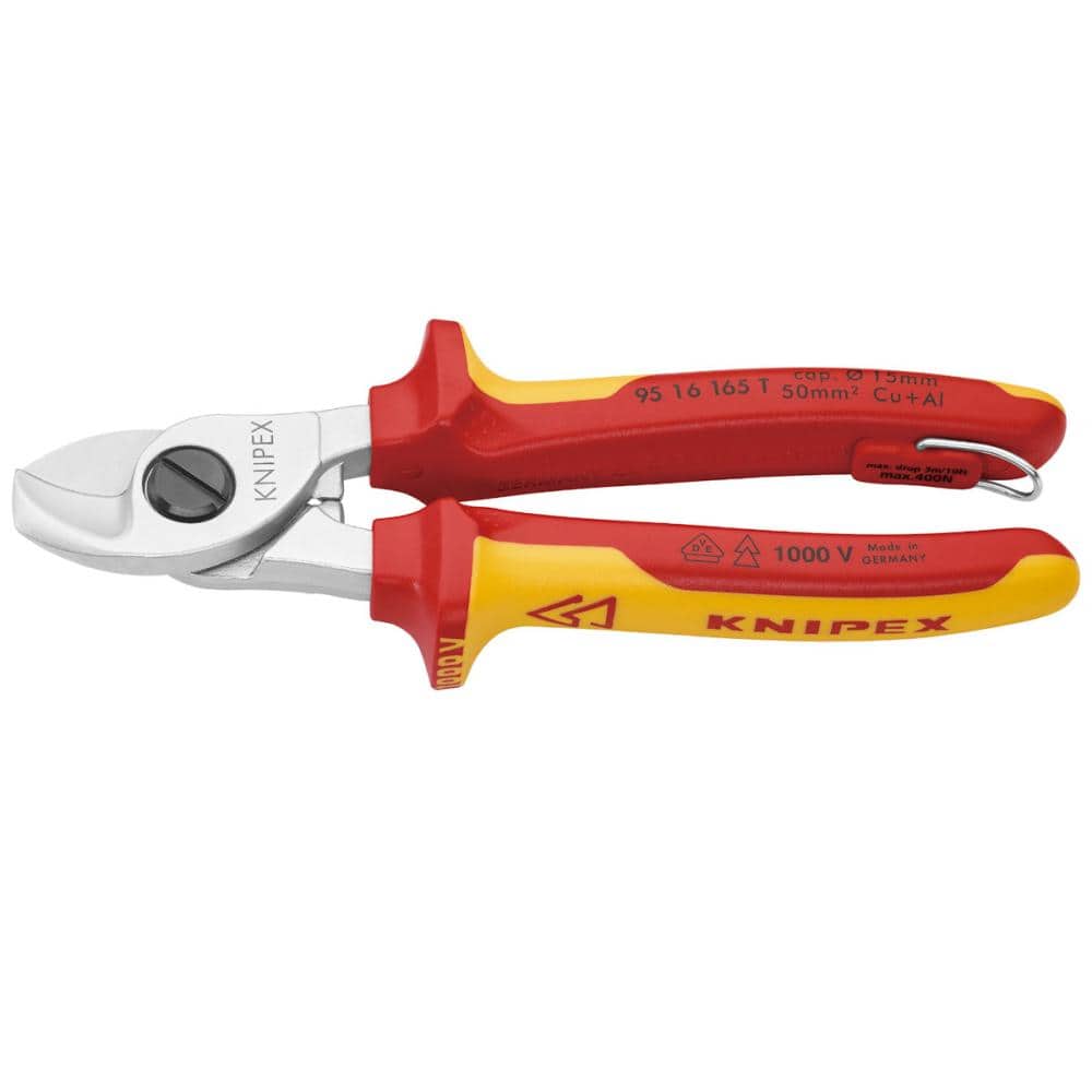 ＫＮＩＰＥＸ　１０００Ｖ　落下防止付　絶縁ケーブルカッター　１６５ｍｍ　９５１６－１６５ＴＢＫ