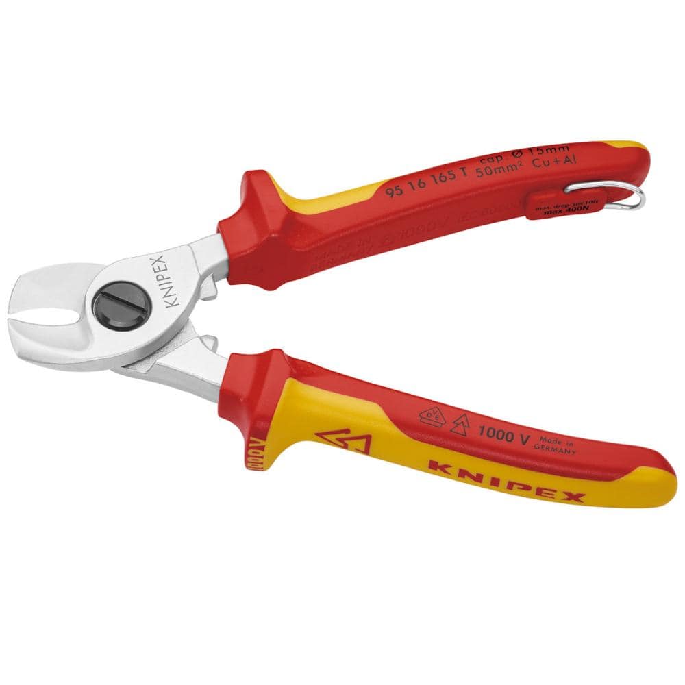 ＫＮＩＰＥＸ　１０００Ｖ　落下防止付　絶縁ケーブルカッター　１６５ｍｍ　９５１６－１６５ＴＢＫ