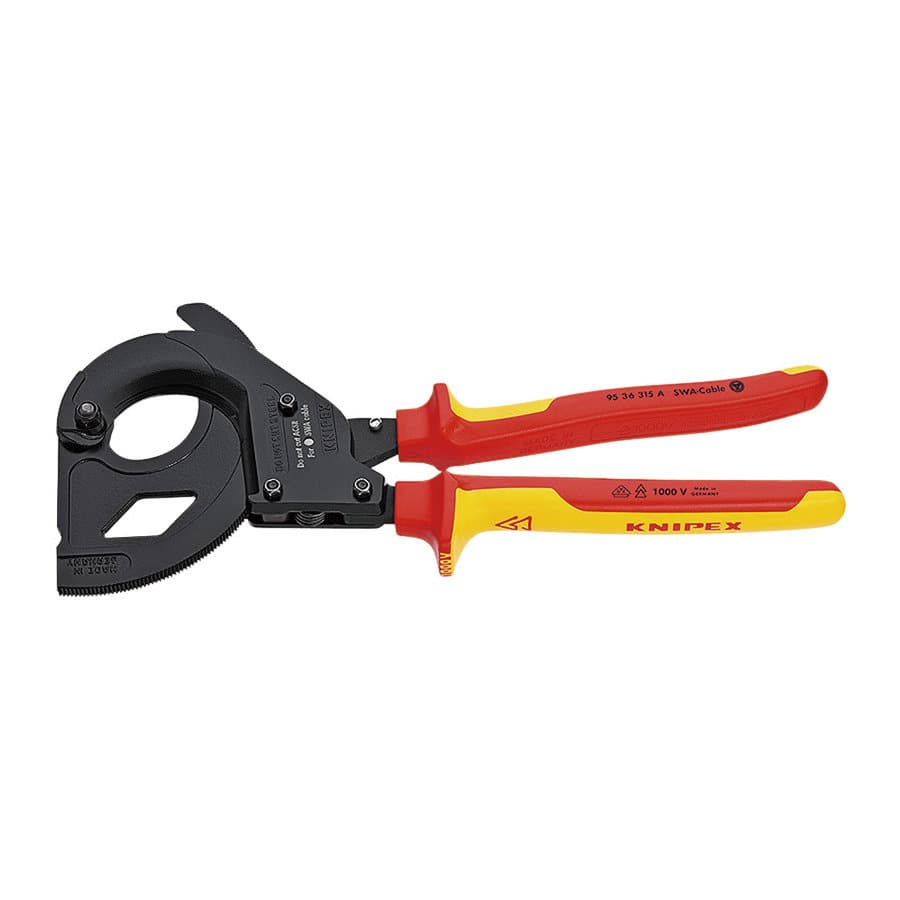 ＫＮＩＰＥＸ　１０００Ｖ絶縁ＳＷＡ用ラチェット式ケーブルカッター　３１５ｍｍ　９５３６－３１５Ａ