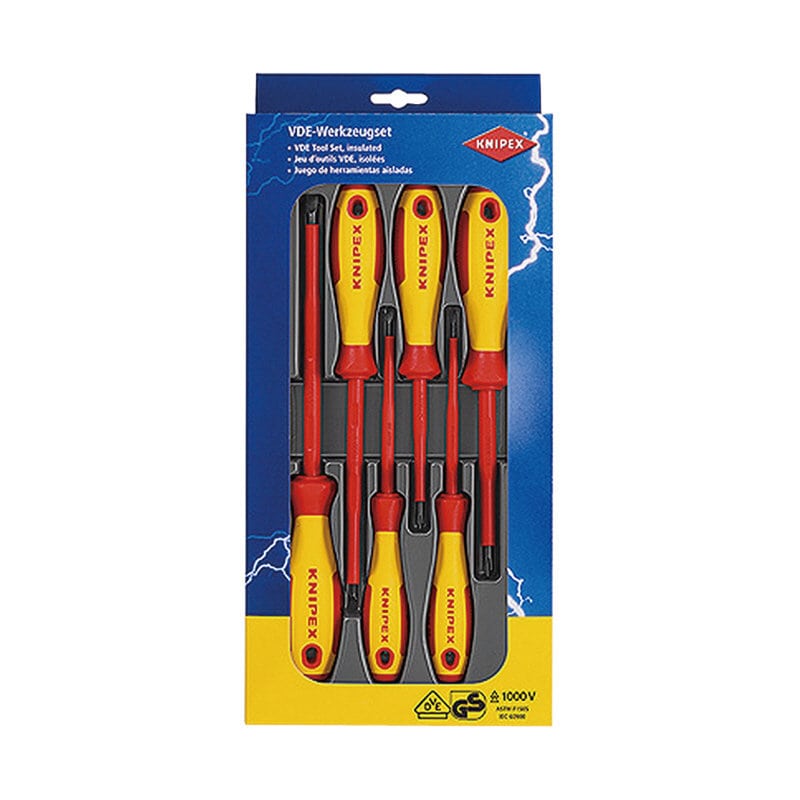 ＫＮＩＰＥＸ（クニペックス）　１０００Ｖ　６本組　絶縁ドライバーセット　００２０１２Ｖ０１