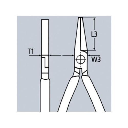 ＫＮＩＰＥＸ　平ペンチ　１４０ｍｍ　プラスチックコーティングハンドル　２００１－１４０