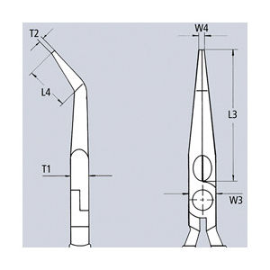 ＫＮＩＰＥＸ　４０度先端先曲　ラジオペンチ　１６０ｍｍ　２５２１－１６０