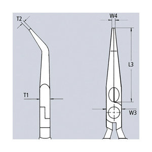 ＫＮＩＰＥＸ　４０度先端先曲　アジャスティングプライヤー　１３５ｍｍ　　３２３１－１３５