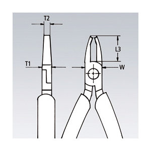 ＫＮＩＰＥＸ　エレクトロニクスアッセンブリープライヤー　１２５ｍｍ　３６３２－１２５