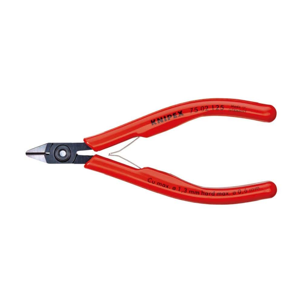 KNIPEX エレクトロニクスニッパー 125mmプラスチックコーティングハンドル 7502-125