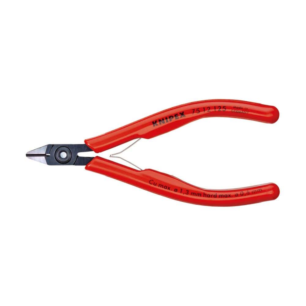 KNIPEX エレクトロニクスニッパー 125mmプラスチックコーティングハンドル 7512-125