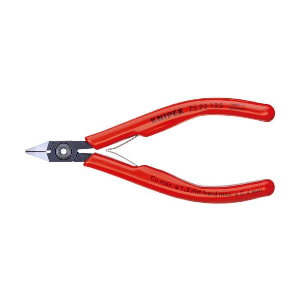 KNIPEX エレクトロニクスニッパー 125mmプラスチックコーティングハンドル 7522-125