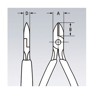 ＫＮＩＰＥＸ　エレクトロニクスニッパー　１２５ｍｍ　コンフォートハンドル　７６１２－１２５