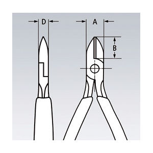 ＫＮＩＰＥＸ（クニペックス）　エレクトロニクス　ニッパー　ＥＳＤ　１２５ｍｍ　７９１２－１２５ＥＳＤ