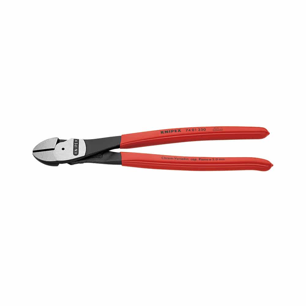 ＫＮＩＰＥＸ　強力型斜ニッパー（硬線用）２５０ｍｍプラスチックコーティングハンドル　７４０１－２５０