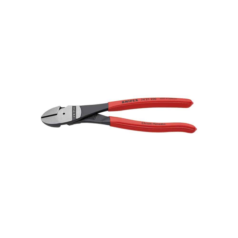 KNIPEX 強力型斜ニッパー ベントタイプ200mm プラスチックハンドル 7421-200