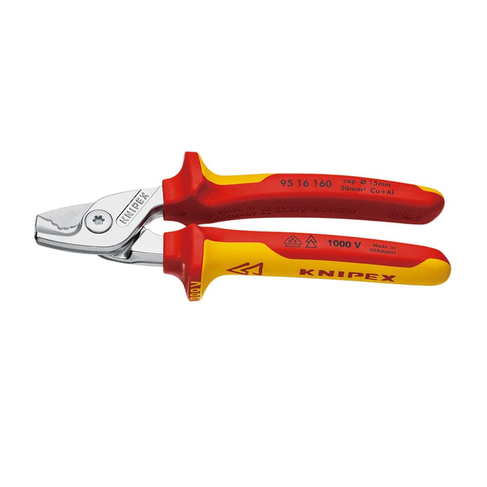 KNIPEX 1000V 絶縁 ケーブルカッター ステップカット 160mm 9516-160SB