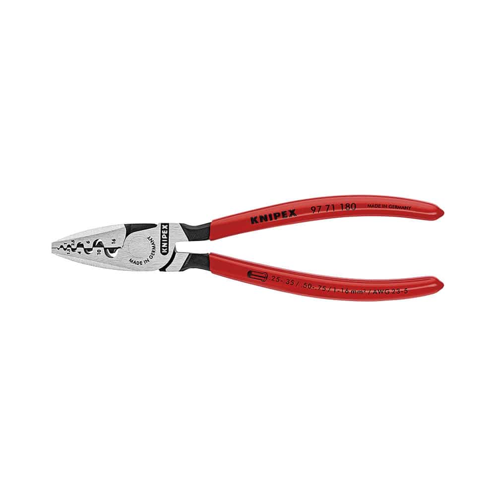 ＫＮＩＰＥＸ　エンドスリーブ用圧着ペンチ　１８０ｍｍ　プラスチックハンドル　９７７１－１８０