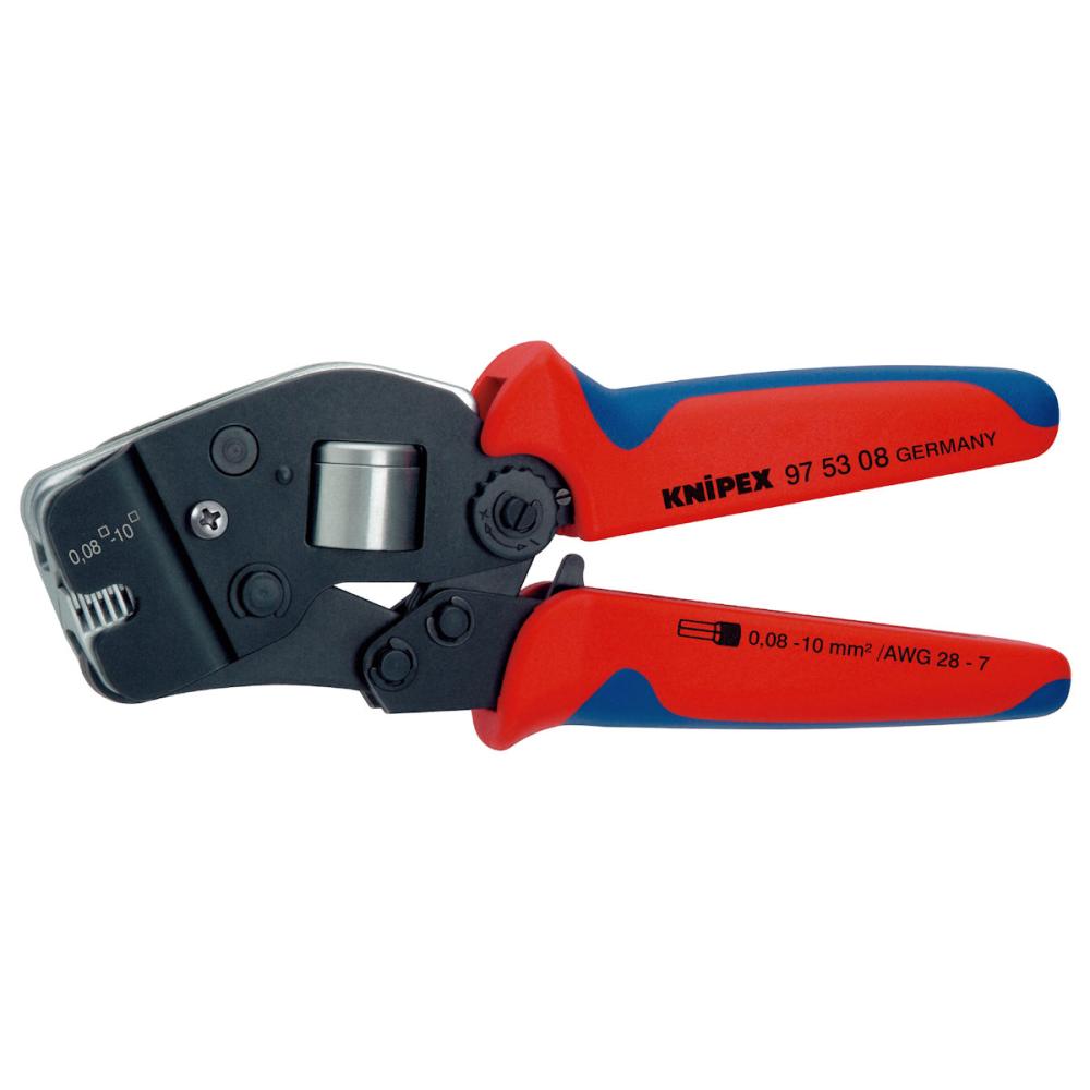 ＫＮＩＰＥＸ　ワイヤーエンドスリーブ用圧着プライヤー１９０ｍｍ　コンフォートハンドル　９７５３－０８
