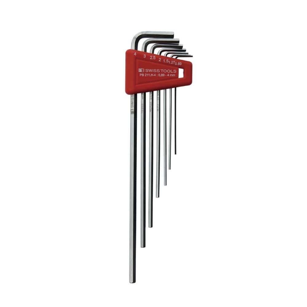 PB SWISS TOOLS ホルダー付六角棒レンチセットロング(パックナシ)211H-4