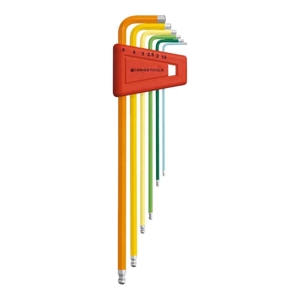PB SWISS TOOLS ボール付ロングレインボーレンチセット(パックナシ)212LH-5RB