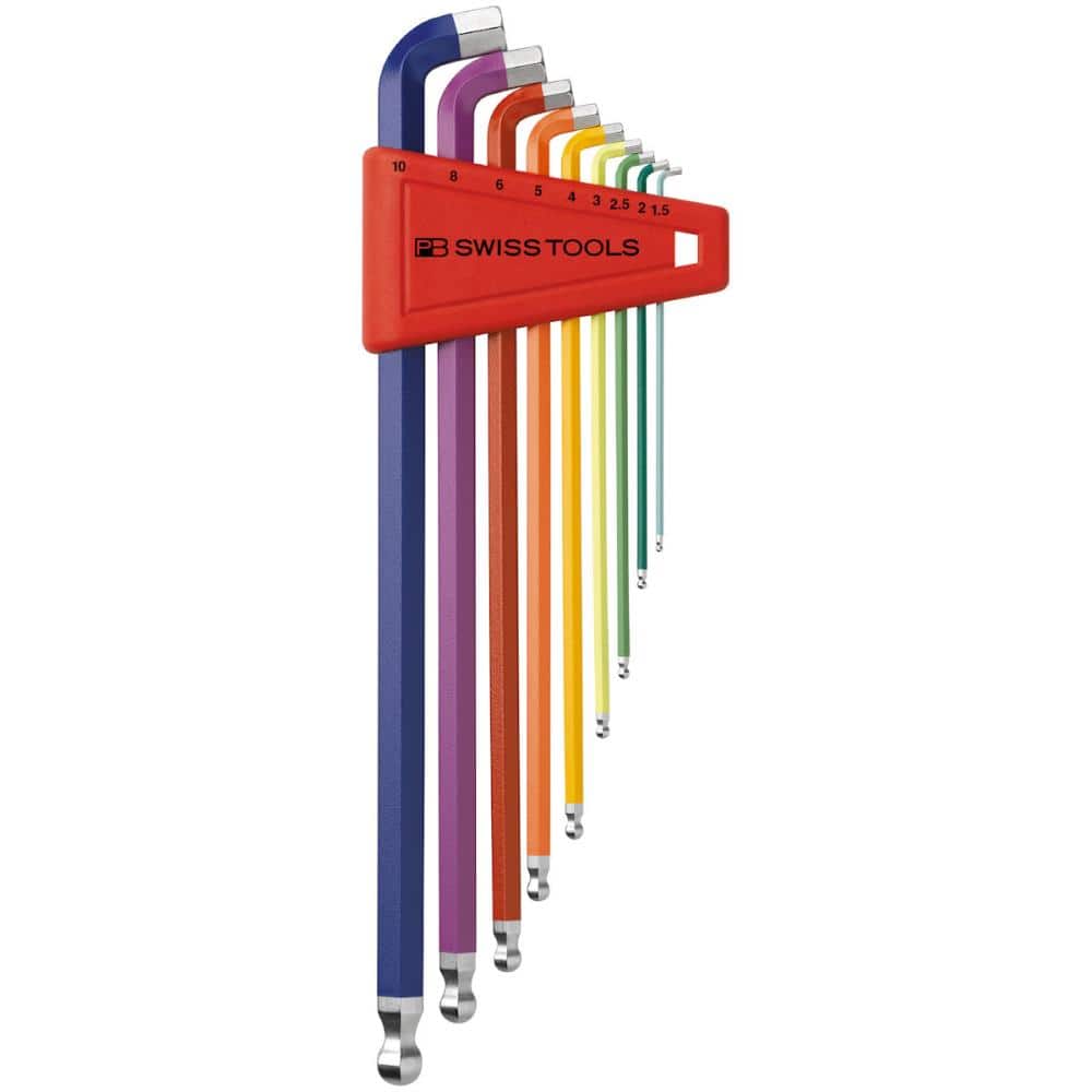 PB SWISS TOOLS レインボーショートヘッド六角セット(パックナシ)2212LH-10RB