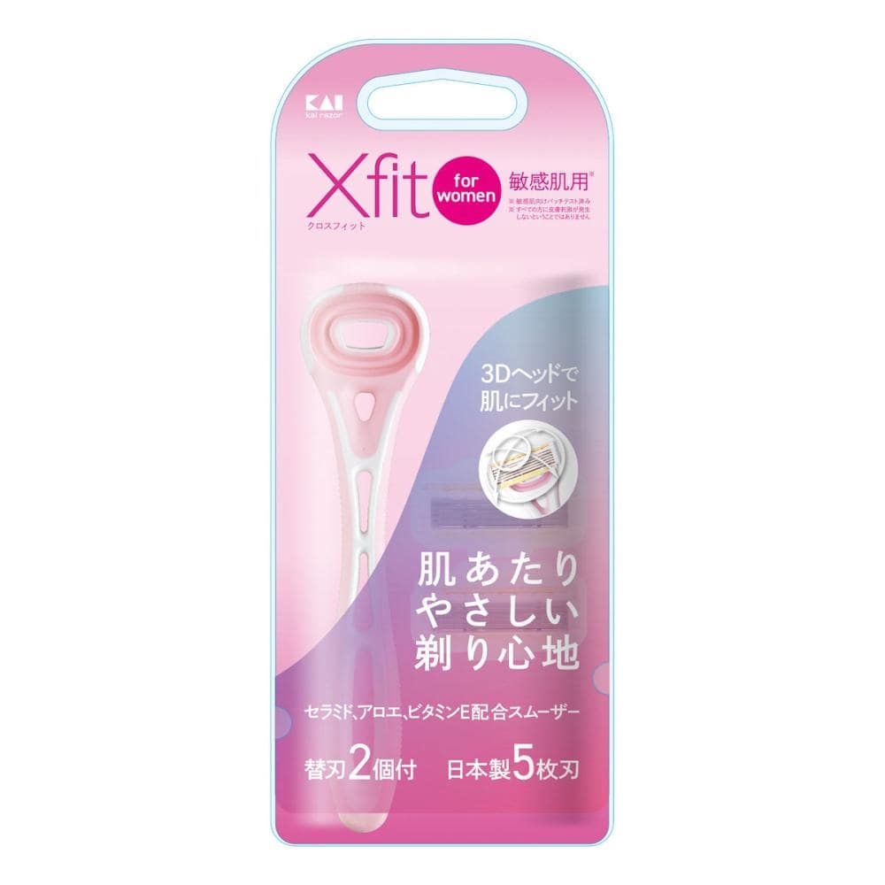 貝印　クロスフィット　Ｘｆｉｔ　ｆｏｒ　ｗｏｍｅｎ敏感肌用替刃　２個入り