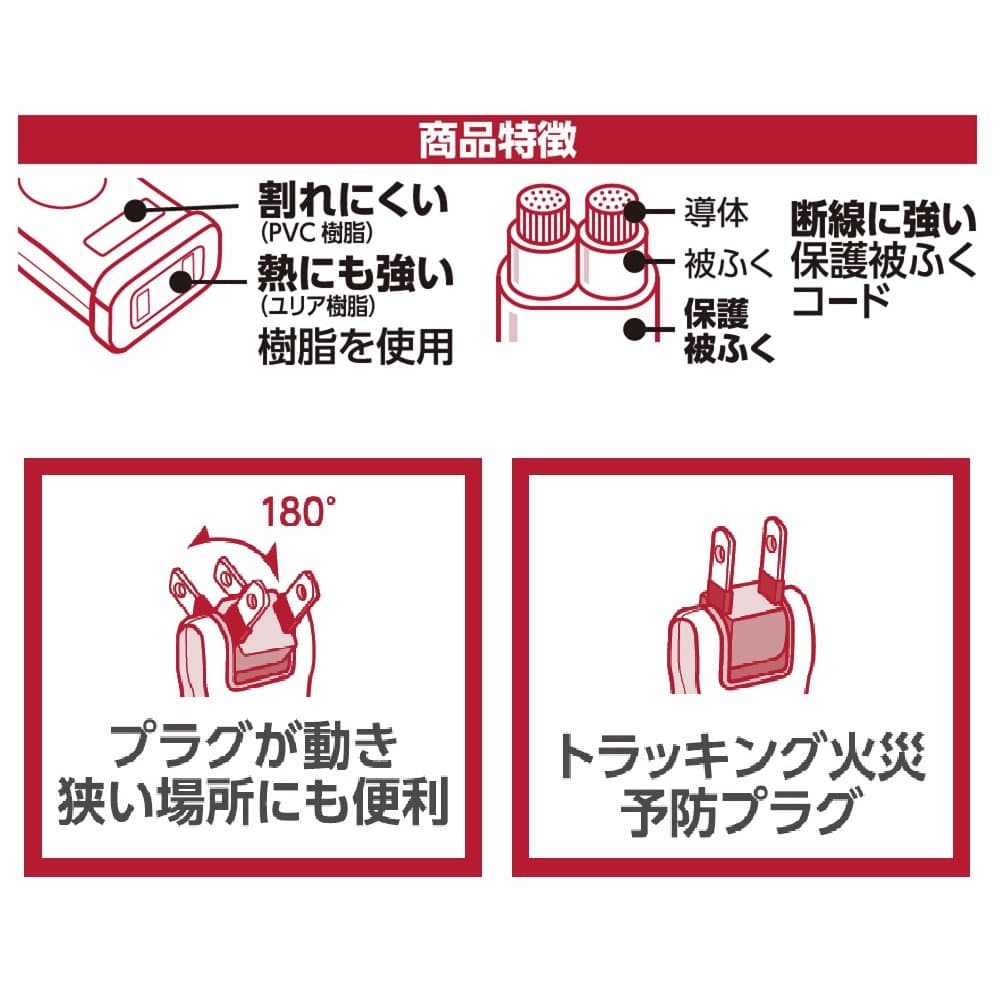 Ｊｅｎｉｘ（ジェニックス） 延長コード スイングプラグ ２ｍ ＪＸＥＭ２Ｗ の通販 ホームセンター コメリドットコム