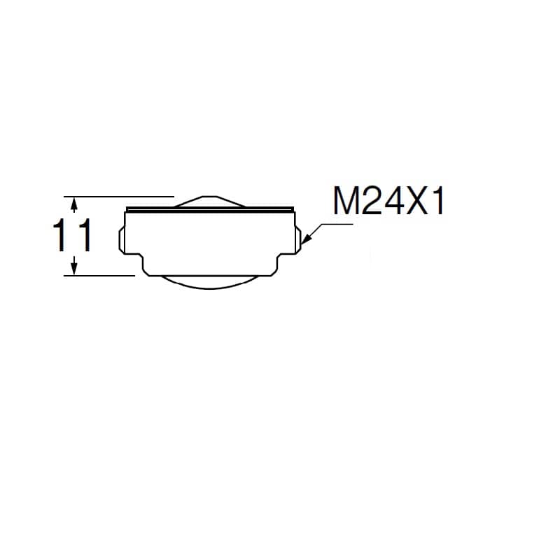 ＳＡＮＥＩ（サンエイ）　泡沫器　内ネジタイプ用　水ハネ防止　取付ネジＭ２４Ｘ１　ＰＭ２８－２０６