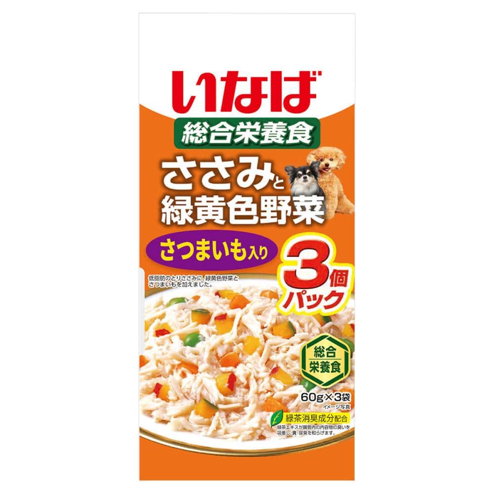 ささみと緑黄色野菜さつまいも入り　６０ｇ×３袋　ＱＤＲー１４１