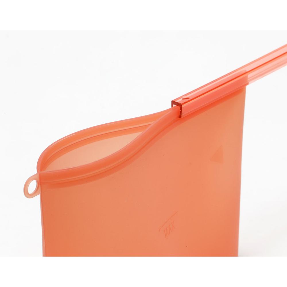 アテーナライフ　繰り返し使えるシリコーン保存袋　Ｌ　１．０Ｌ　オレンジ