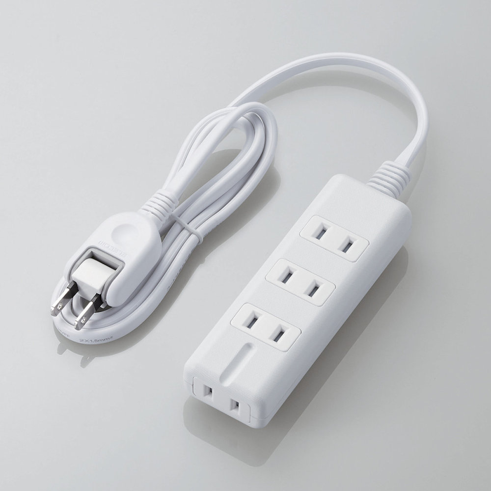 エレコム 電源タップ マグネット付き 4個口1m ホワイト T-KM01-2410WH