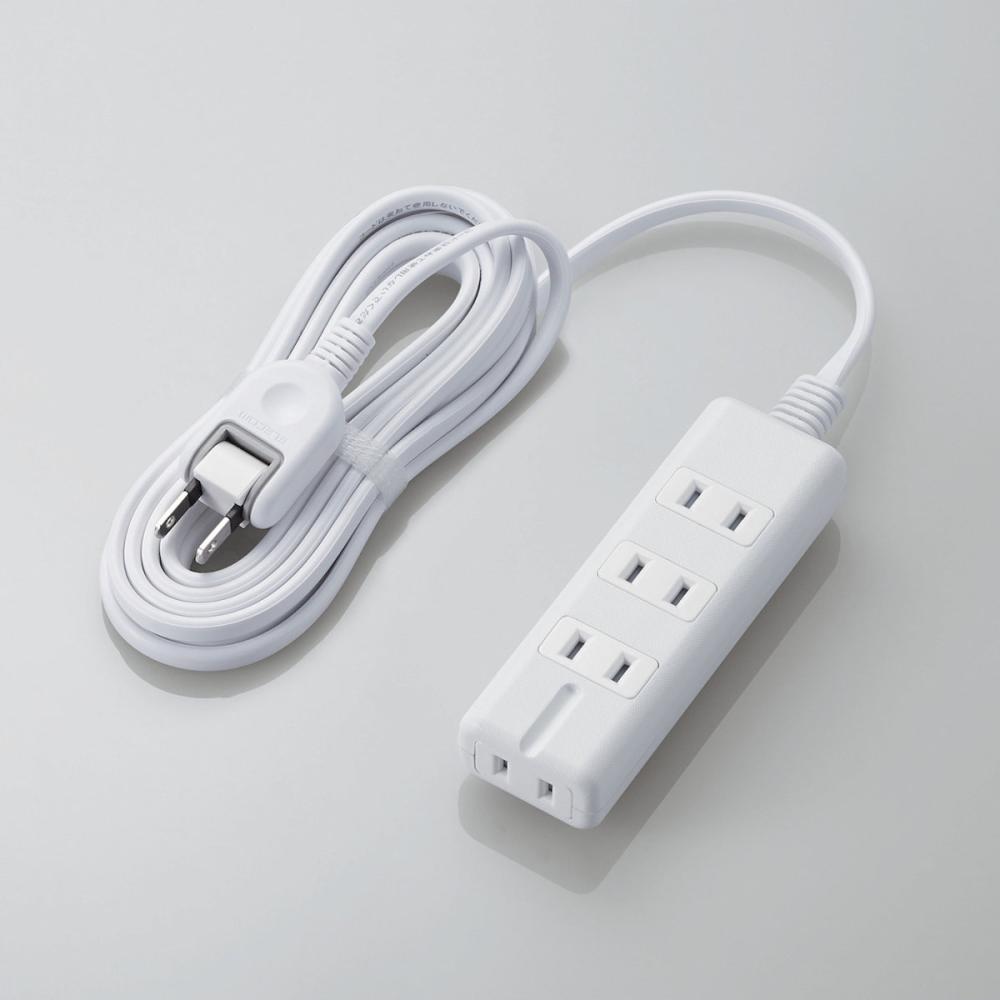 エレコム 電源タップ マグネット付き 4個口3m ホワイト T-KM01-2430WH