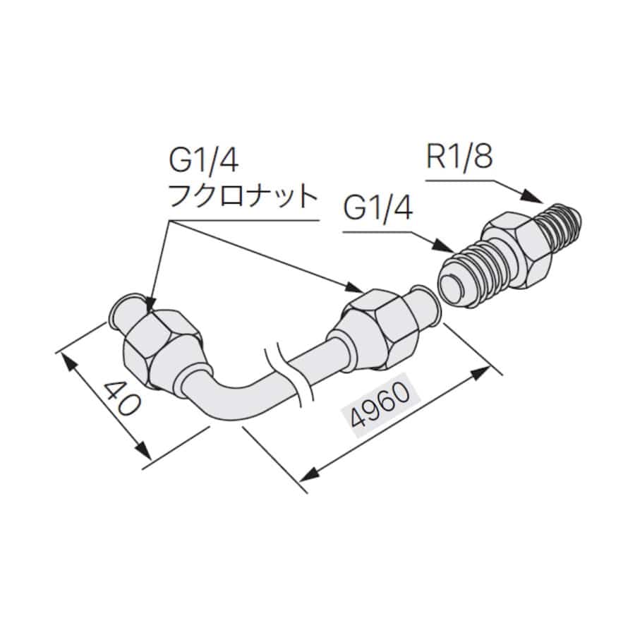 ノーリツ　送油管マル８ＳＥＴ　５Ｍ