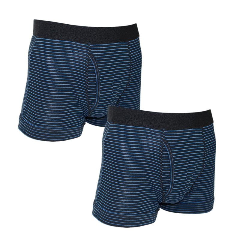 平松工業　メンズボクサーパンツ　前開き　抗菌＆防臭　ブルーボーダー　Ｌサイズ　２枚組　ｍ－６１１０