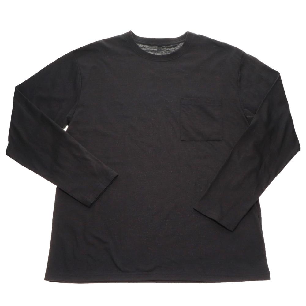 綿混Tシャツ 長袖 ブラック 3L K23