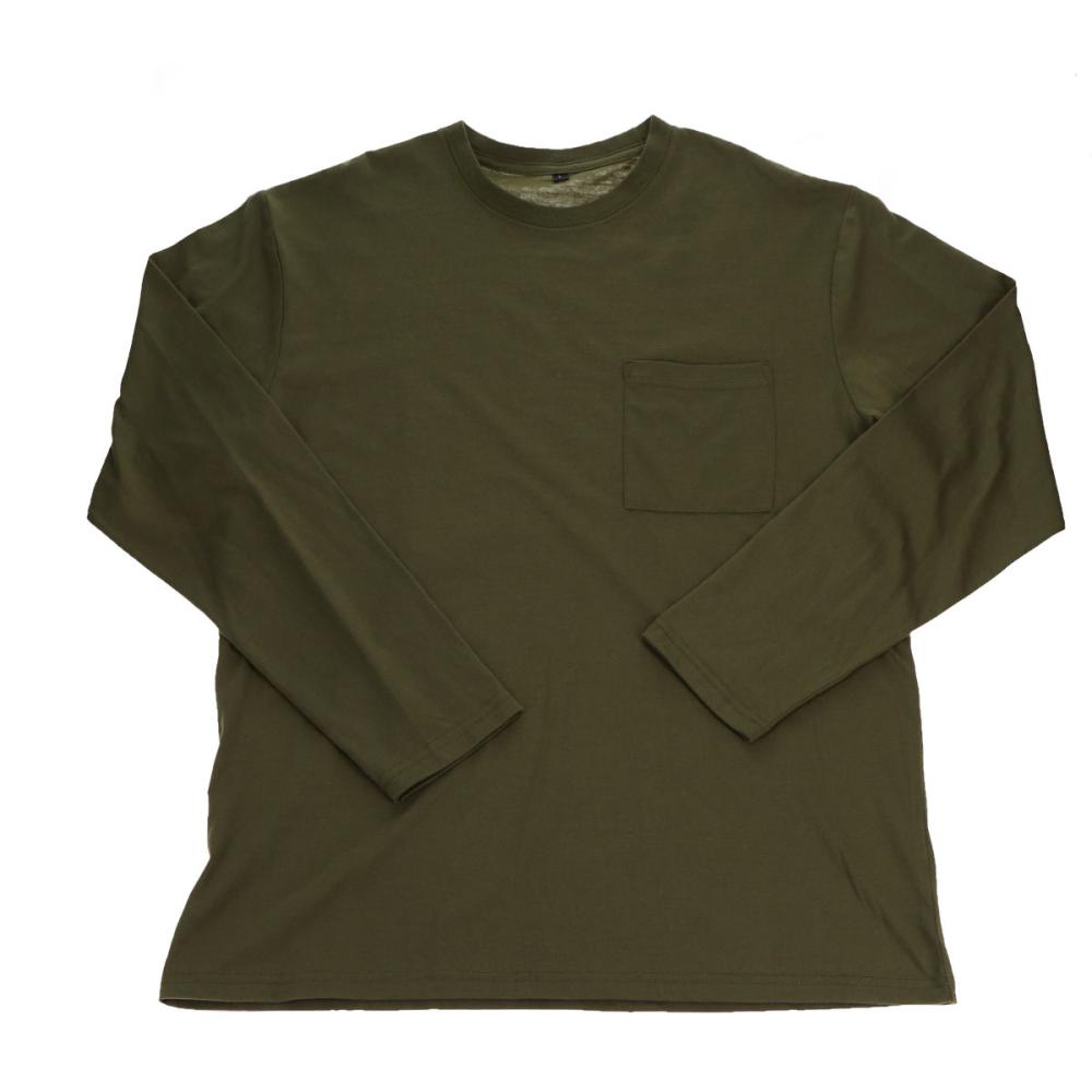 綿混Tシャツ 長袖 カーキ 3L K23