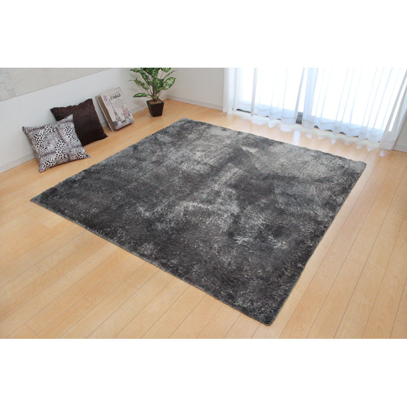 イケヒコ　シャギー調ラグ　ラルジュ　グレー　１３０×１８５ｃｍ