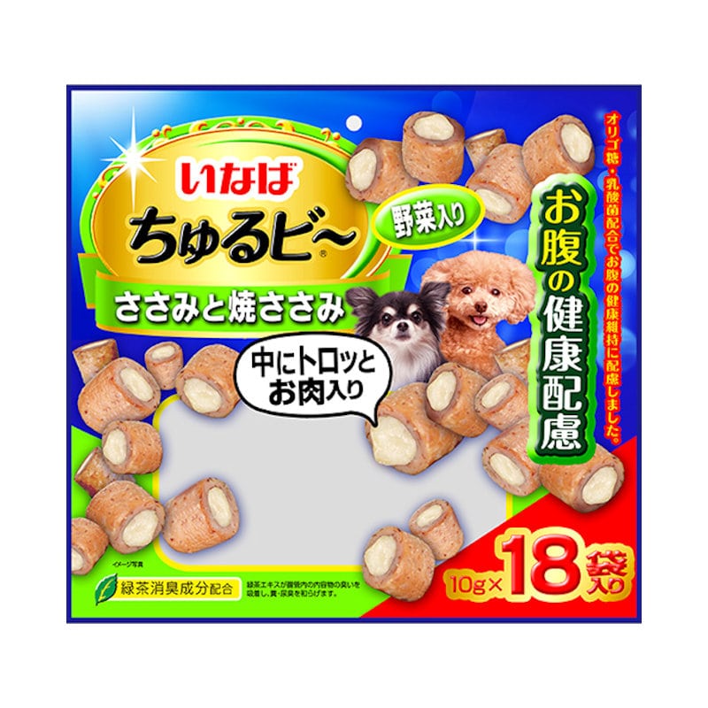 いなば　ちゅるビ～　ささみと焼ささみ　野菜入り　お腹の健康配慮　１０ｇ×１８袋入り