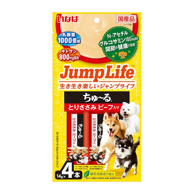 いなば　Ｊｕｍｐ　Ｌｉｆｅ　ちゅ～る　とりささみ　ビーフ入り　１４ｇ×４本入り