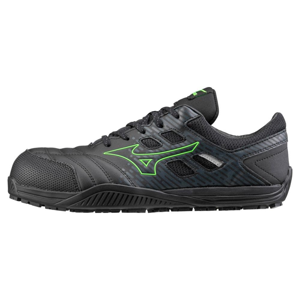 ミズノ　安全靴　ＡＬＭＩＧＨＴＹ　ＴＤ２１１Ｌ　ブラック×グリーン　２５．０ｃｍ